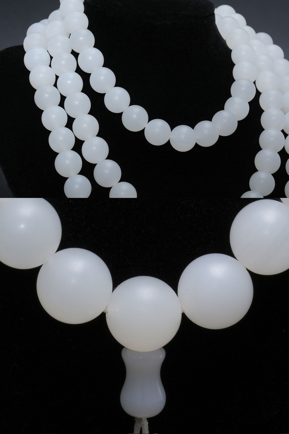 福顺女款天然白贝壳玉化手链佛珠念珠 玉化手链手串佛珠